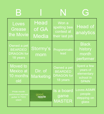 New Hire Bingo 5 Bingo Card