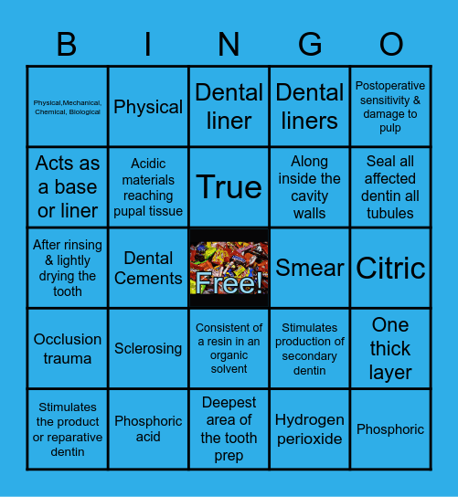 Dental Materials Bingo Card