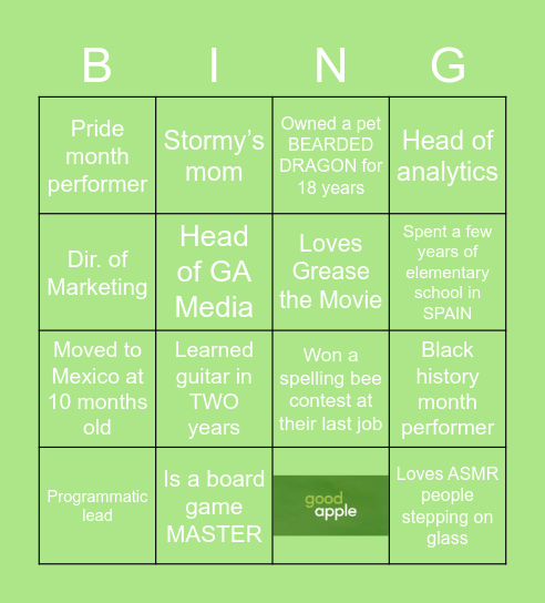 New Hire Bingo 6 Bingo Card