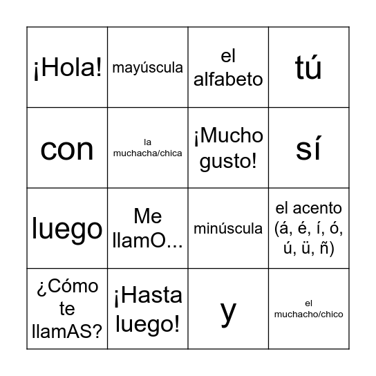 ¡Lotería! Bingo Card