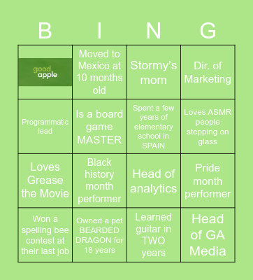 New Hire Bingo 10 Bingo Card