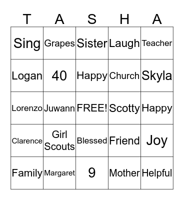 Happy 40th Birthday! Bingo Card