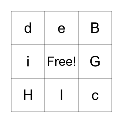 Alphabet Bingo Card
