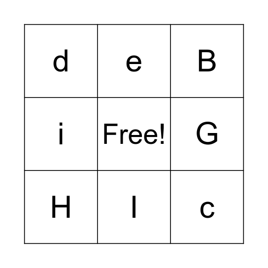Alphabet Bingo Card