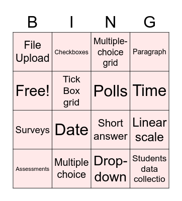 Google Forms Bingo Card