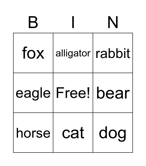 in the house Bingo Card