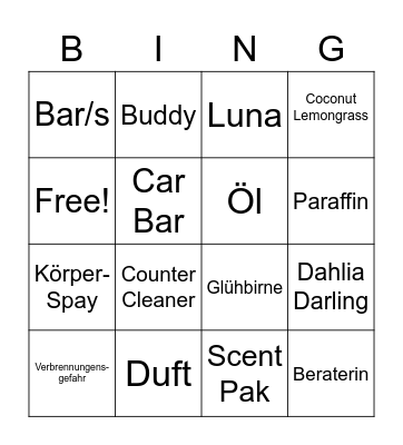 Zauberhaftes Bingo Card