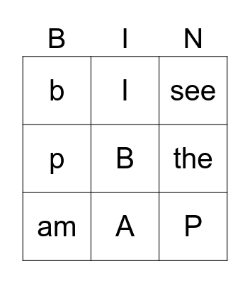 Yellow Group Bingo Card