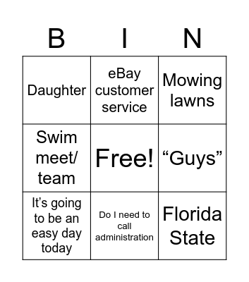 Mr Chapman Bingo Card