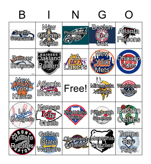 Sports Bingo Card