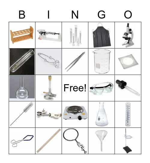 Lab Equipment Bingo Card