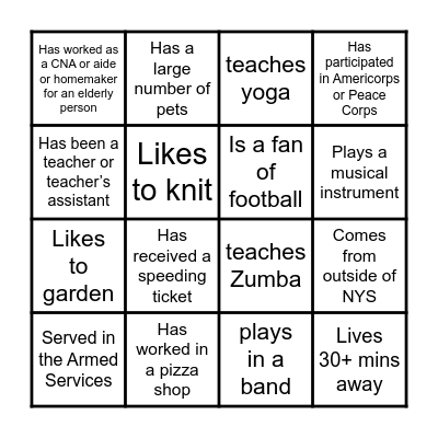 SSW Meet & Greet Bingo! Bingo Card