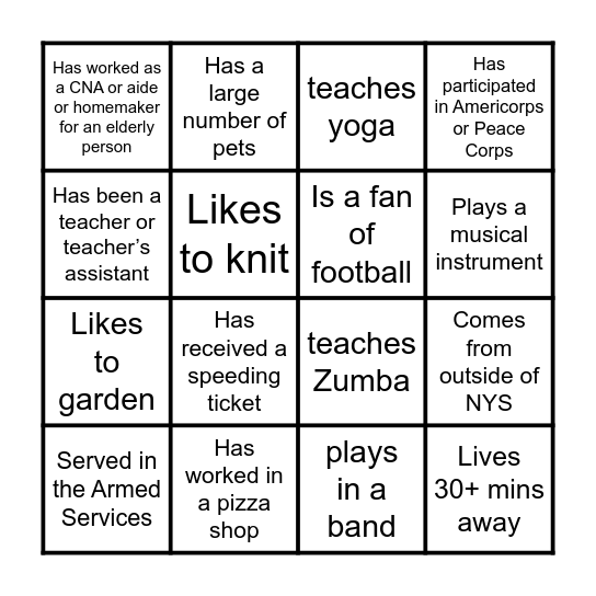 SSW Meet & Greet Bingo! Bingo Card