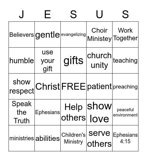 Working Together Bingo Card