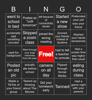 QUARANTINE BINGO Card