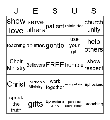 Working Together Bingo Card