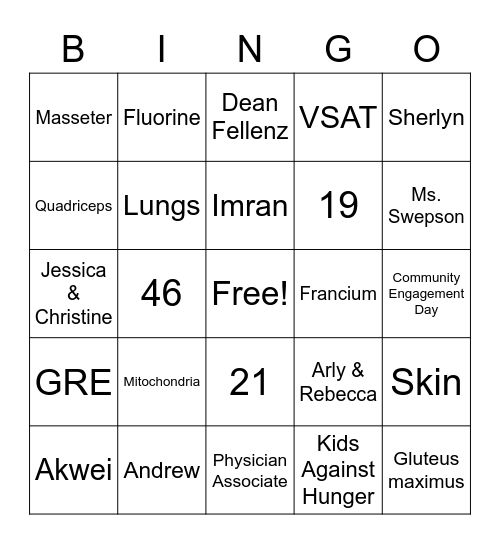 MAPS BINGO Card