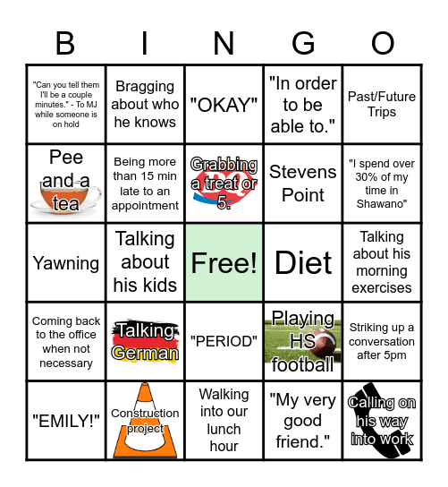 DAN BINGO Card