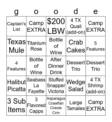 Fun Time Friday! Bingo Card