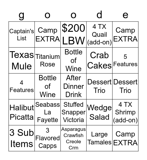 Fun Time Friday! Bingo Card