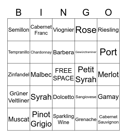 Barrel Tour Bingo Card