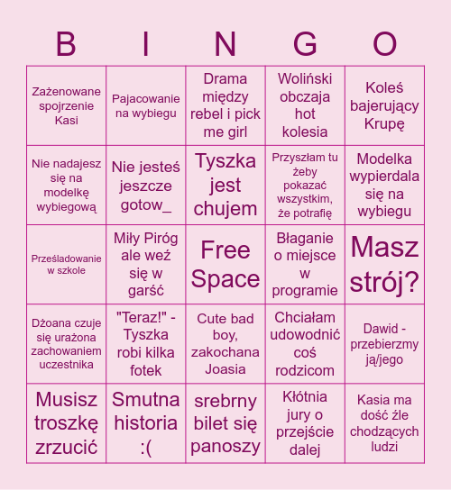 Tap Madl Bingo Card