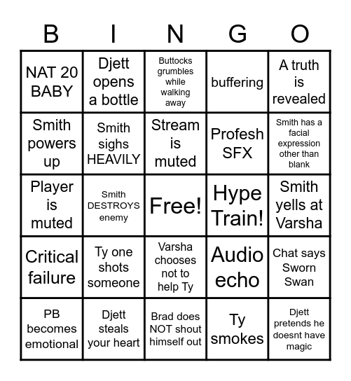Spellwind Bingo by BoosterGreg Bingo Card