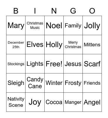 Christmas Bingo Card