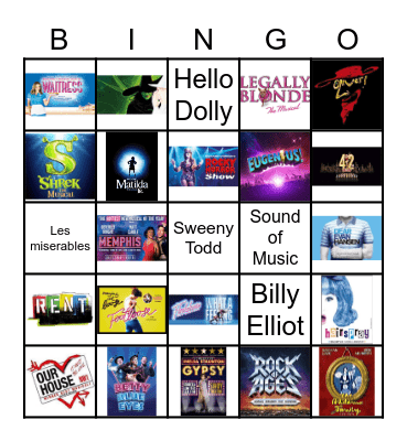 Musical Theatre Bingo Card