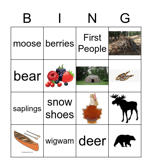 Anishinabee Bingo Card