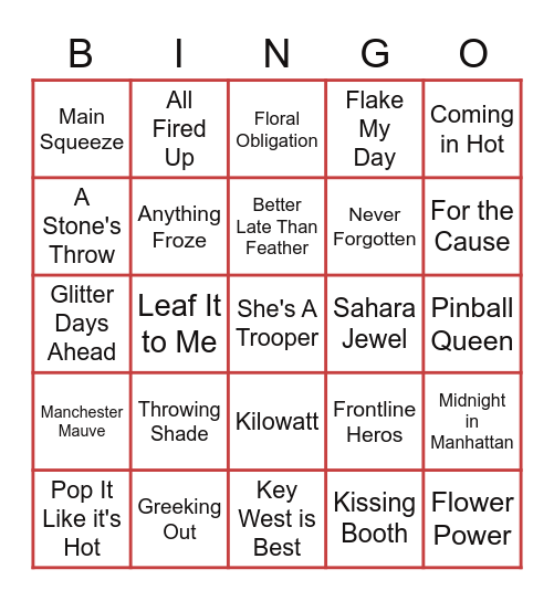 MICHELLE'S FALLING INTO FALL Bingo Card