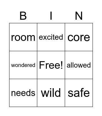 Unit 1 Week 4 Vocabulary Bingo Card