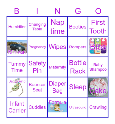 Jake & Lisa - Baby Shower Bingo Card