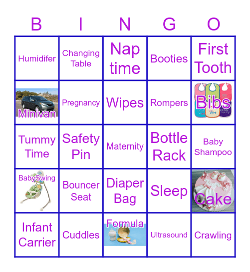 Jake & Lisa - Baby Shower Bingo Card