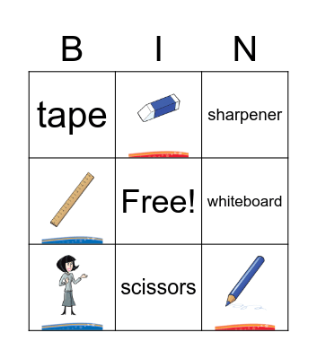 school Objects Bingo Card