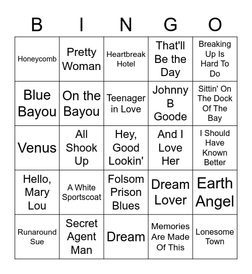 Social Club Singo Bingo Card