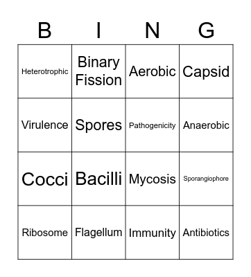 Bingo - Monday Bingo Card