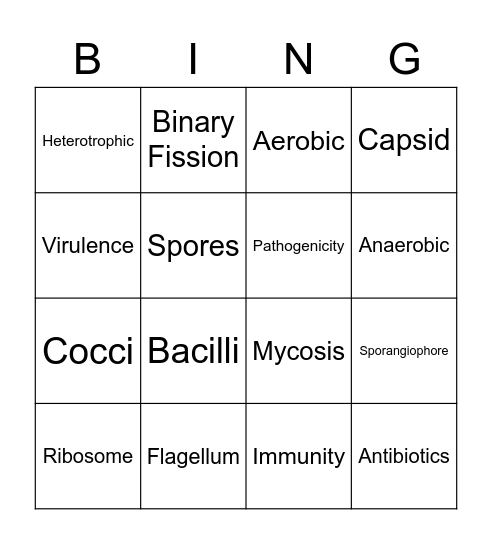 Bingo - Monday Bingo Card