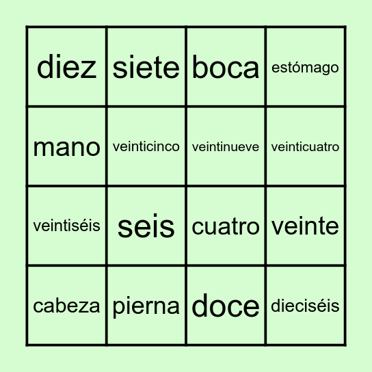 Lotería Bingo Card