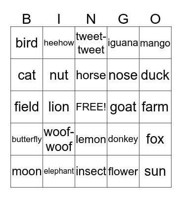 Bingo for Kira Bingo Card