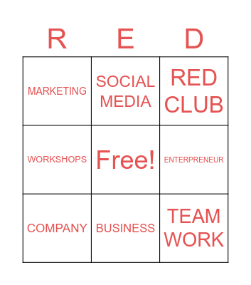 RED CLUB Bingo Card