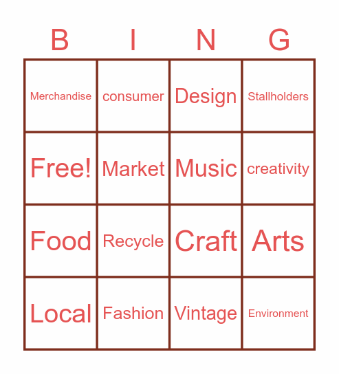 RED CLUB BINGO Card