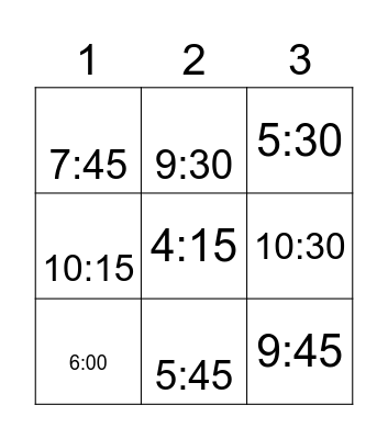 Bingo time! Bingo Card