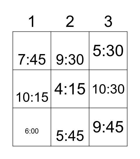 Bingo time! Bingo Card