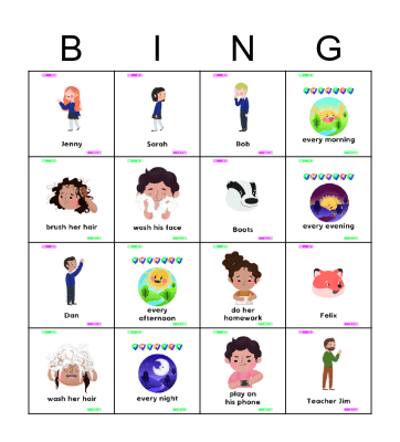 Vocabulary Bingo Card