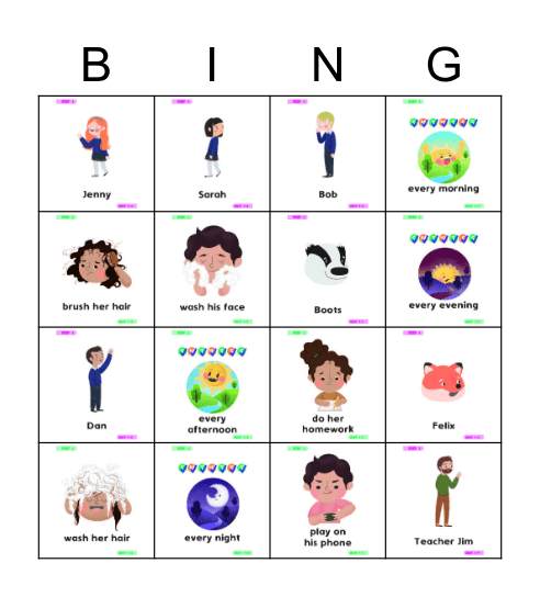 Vocabulary Bingo Card