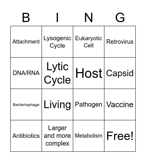 Virus Review Bingo Card