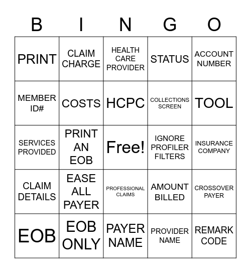 Understanding EOB's Bingo Card