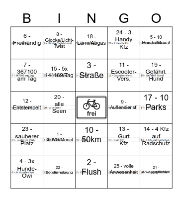 Fast Bingo Card