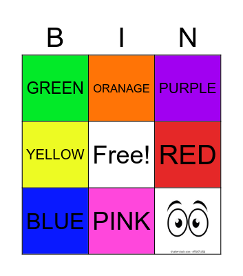 Rainbow bingo Card